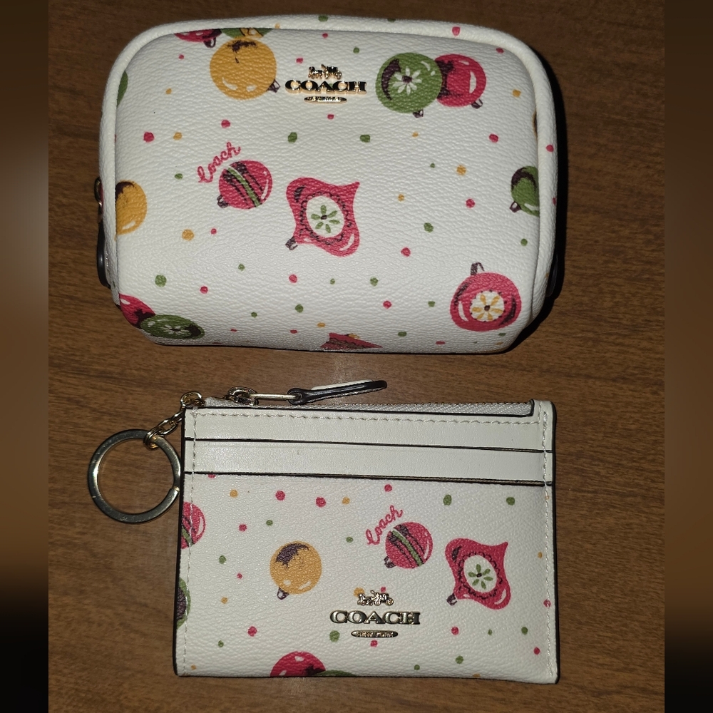 Coach Ornament Mini Cosmetic Bag & Mini ID Wallet